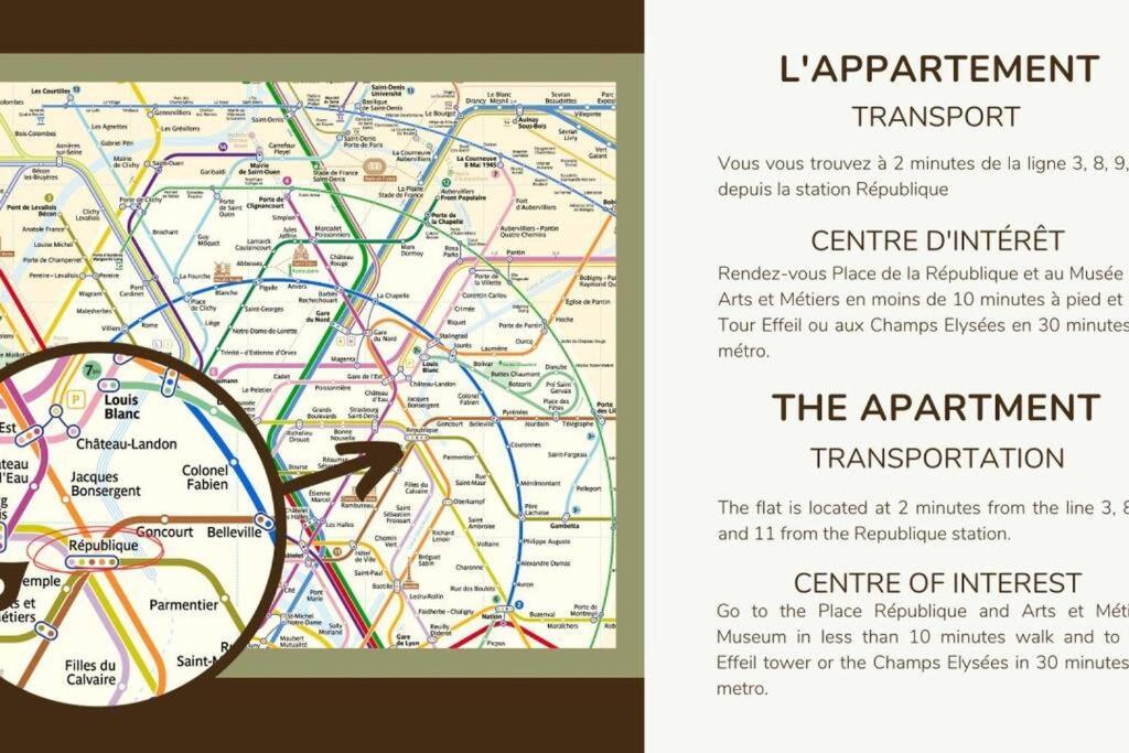 Appart 4Pers#1 Bedroom#Republique#Paris 3 Екстер'єр фото